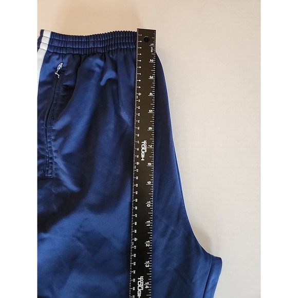 VTG Y2K 90s Adidas Pants Snap Tearaway 3 Stripe Warm Up Swisher Track Blue Men M - Picture 6 of 12